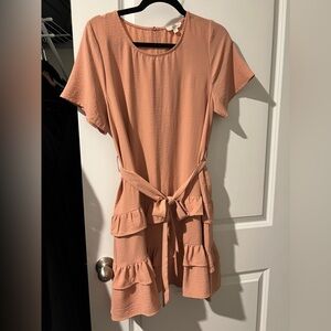 Entro Tiered Beige Dress Size S